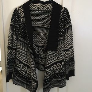 Knitted Black and creme cardigan